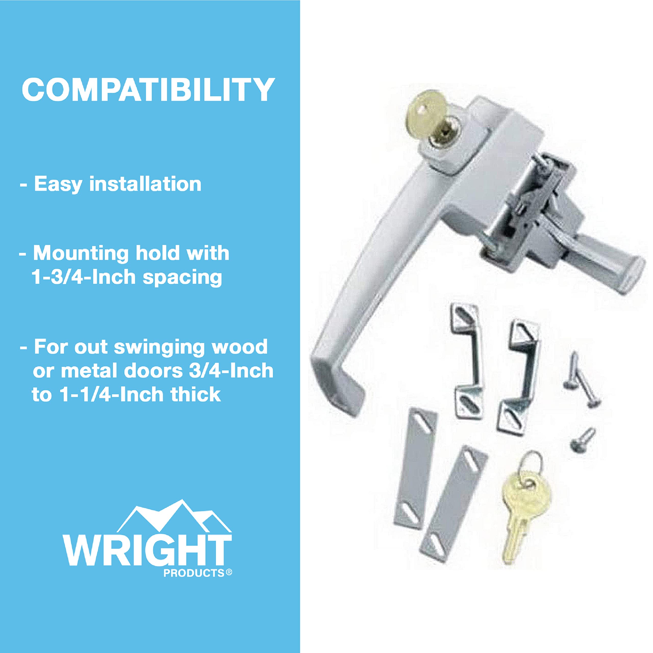 Wright Products VK333X3 Tie Down Keyed Push Button Door Latch for